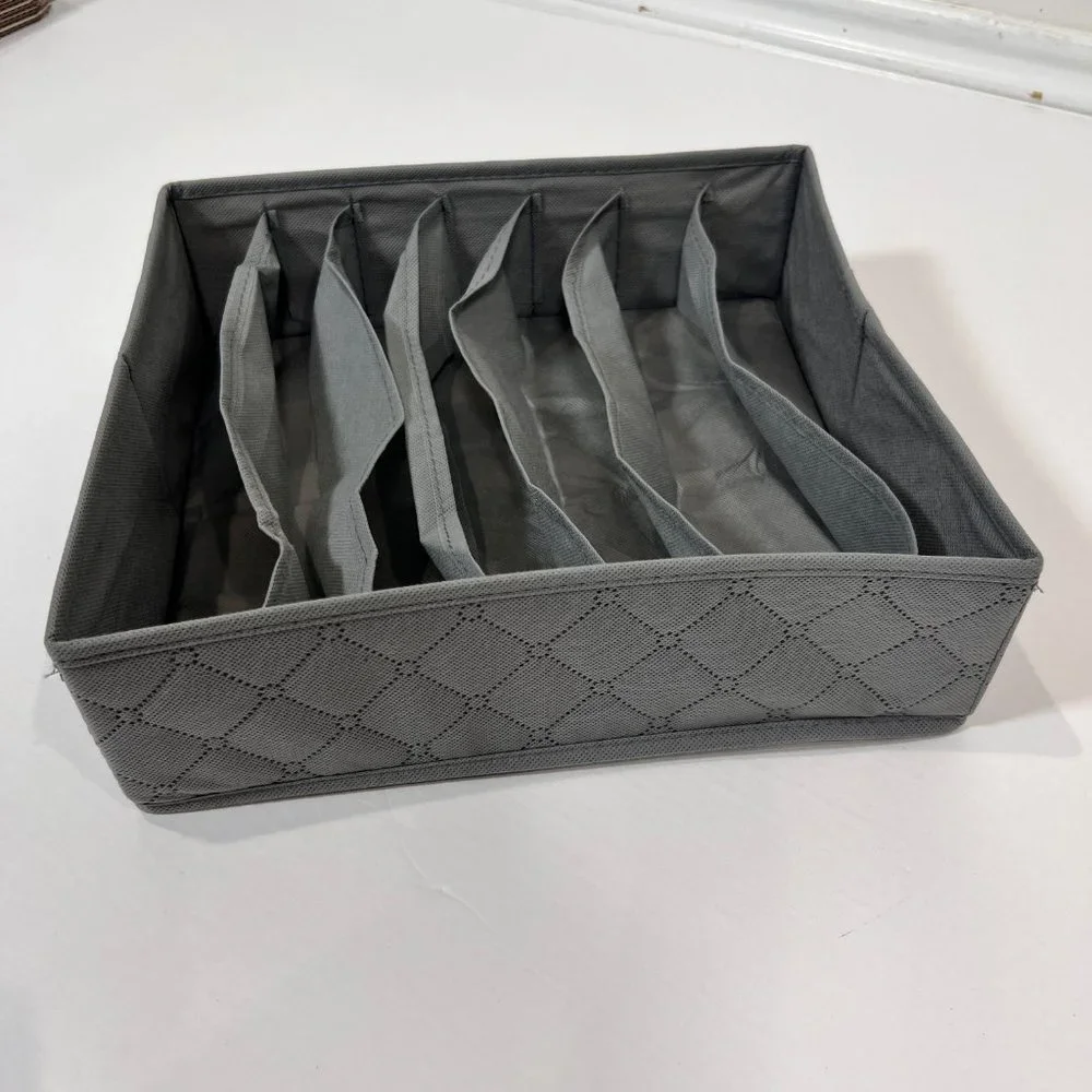 Sorbus Gray Collapsible 7 Bra Drawer Storage